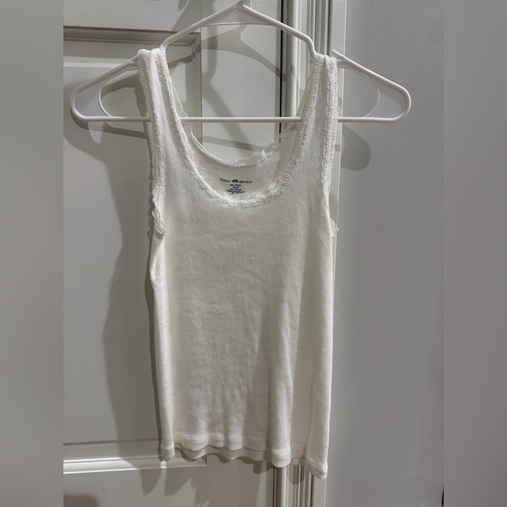Brandy Melville Cream Lace Trim Tank Top